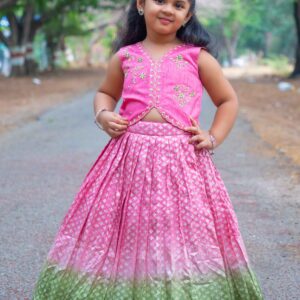 Baby Alexa Lehenga Set in Pink