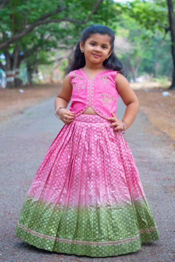 Baby Alexa Lehenga Set in Pink